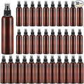 Eccliy 32 Pcs 8 oz Spray Bottles Fine Mist Cleaning Bottles Clear Empty Plastic Travel Sprayer Refillable Sprayer with Cap for Cleaning Solutions Oils Travel Perfumes(Amber,Clear)