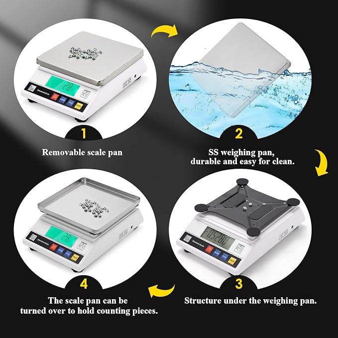 CGOLDENWALL High Precision Digital Accurate Analytical Electronic Balance Laboratory Lab Scale Industrial Weighing and Counting Scale with Counting Function CE 0.1g (3kg, 0.1g)