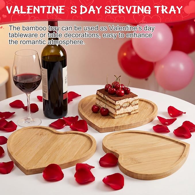LemonRoad 12 Set Heart Board Gifts for Mother Bamboo Heart Charcuterie Board with Utensils Kitchen Towels Thank You Tags for Mother's Day Bridal Baby Shower Birthday Holiday Housewarming Party Favors