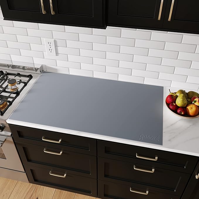 GASARÉ, Extra Large, Thick, Silicone Mat for Kitchen Counter, Heat Resistant Mat, Countertop Protector, Non-Slip, Easy to Clean, Cuttable, 40 x 23.5 Inches, Gray