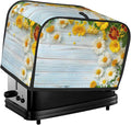 Spring Daisies Wooden Toaster Cover 2 Slice, Cute Rural Bread Machine Cover, Washable Dust-Proof Cover for Kitchen Small Appliance Cover,with Top Handle