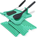 Nottadrip Silicone Spoon Rest for Stove Top - Kitchen Spoon Rest for Countertop, Ladle Holder, All in 1 Serving Station, Elevate Handles, Drip to Tray, Mess Free - 5PC Trivet Set - Mint