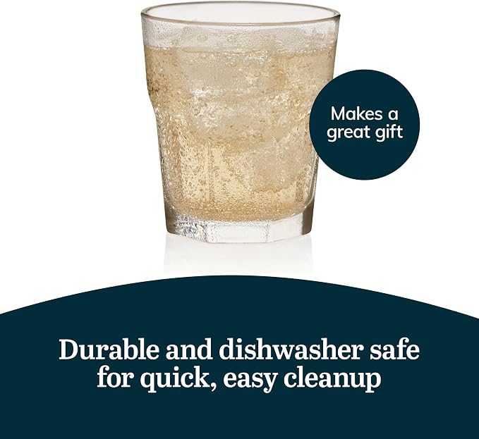 Libbey Gibraltar DuraTuff Drinking Glass Drinking Cup Set, Iconic Heavy Base Bar Glassware hick Drinking Glasses Set of 12, 12-Ounce Double Old Fashioned Rocks Glasses