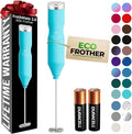 Zulay Kitchen Powerful Frother Wand AA Batteries Included, Ultra Fast Handheld Drink Mixer, Comfort Milk Frother, Stainless Steel Whisker, Frother Handheld for Coffee, Protein & Matcha - Frothmate 2.0