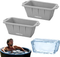 Trevix Ice Block Mold for Ice Bath (2 PCS) - Makes 9 LBS Large Ice Cube Molds, Reusable Ice Cube Tray, Large Silicone Ice Molds (Gray, 2pcs(9lbs))