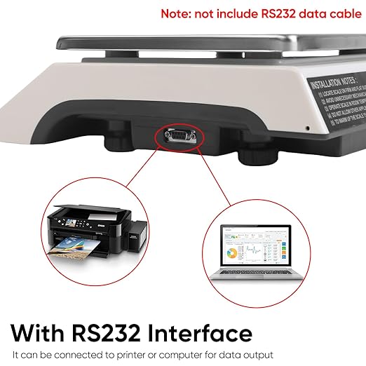 Industrial Counting Scale 3kg/0.05g with RS232 Port Digital Inventory Counting Scale for Parts Coins Piece Counting Scale for Computer/Printer, Precision Electronic Gram Scale(g/kg/lb)