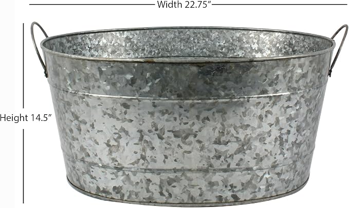 Galvanised Barware Wine Cooler Size : 22.75x14.5x9.5"