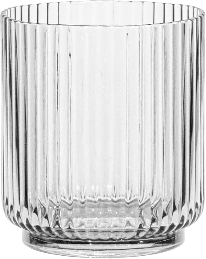 TarHong Mesa Premium Plastic Drinkware Tumbler/Double Old Fashioned, 15 Ounce, Clear, (Set of 6)