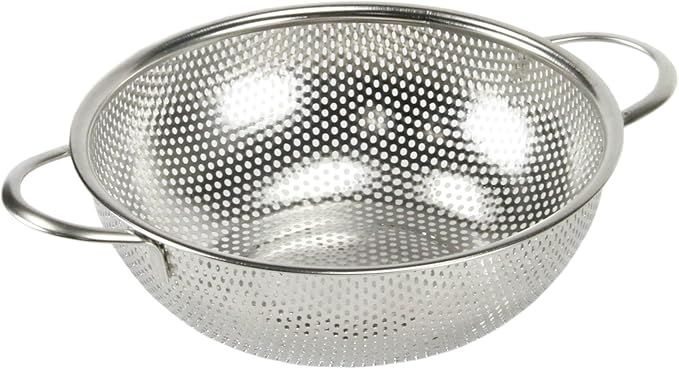 Chef Craft Quick Drain Microperforated Colander Set, 1.5 Quart, 2.5 Quart, and 5 Quart 3 Piece Set, Stainless Steel