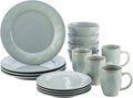 Rachael Ray Cucina Dinnerware 16-Piece Stoneware Dinnerware Set, Sea -Salt Grey