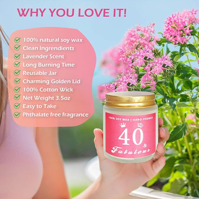 Awfrky 40th Birthday Gifts for Women, 40 Year Old Birthday Gifts for Women, 40th Birthday Gifts Basket for Best Friends Female Sister Mom Wife Daughter Her Girlfriend Coworker Bestie