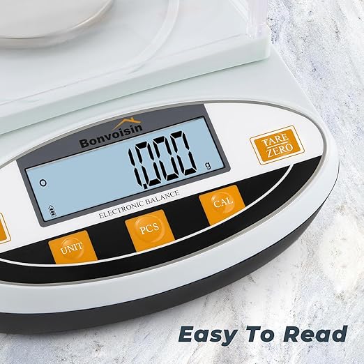 Bonvoisin Analytical Balance 100 gram x 0.001g High Precision Lab Scale Accurate Scientific Laboratory Electronic Scale 1 Milligram Digital Jewelry Weighing Scale with Windshield (100g, 0.001g)