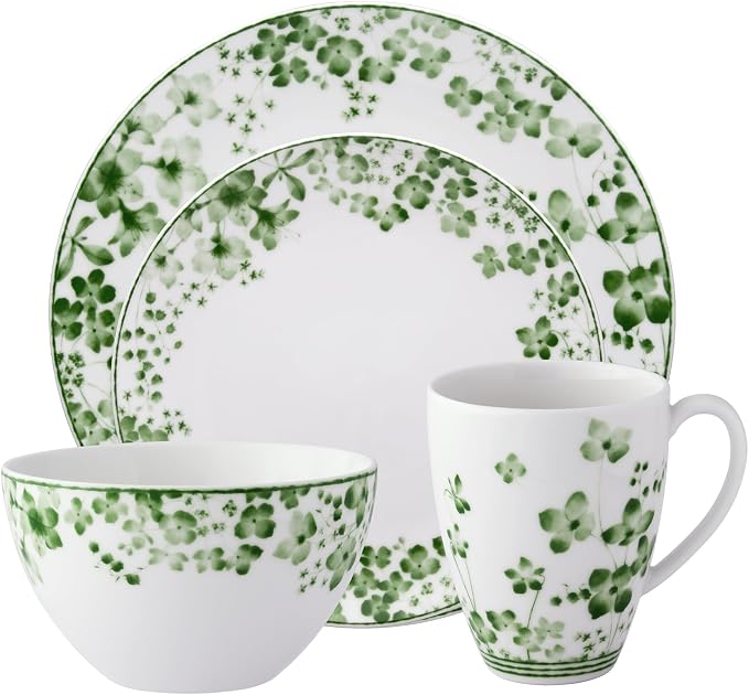 Noritake Bloomington Road Green 4-Piece Place Setting, Serving for 1