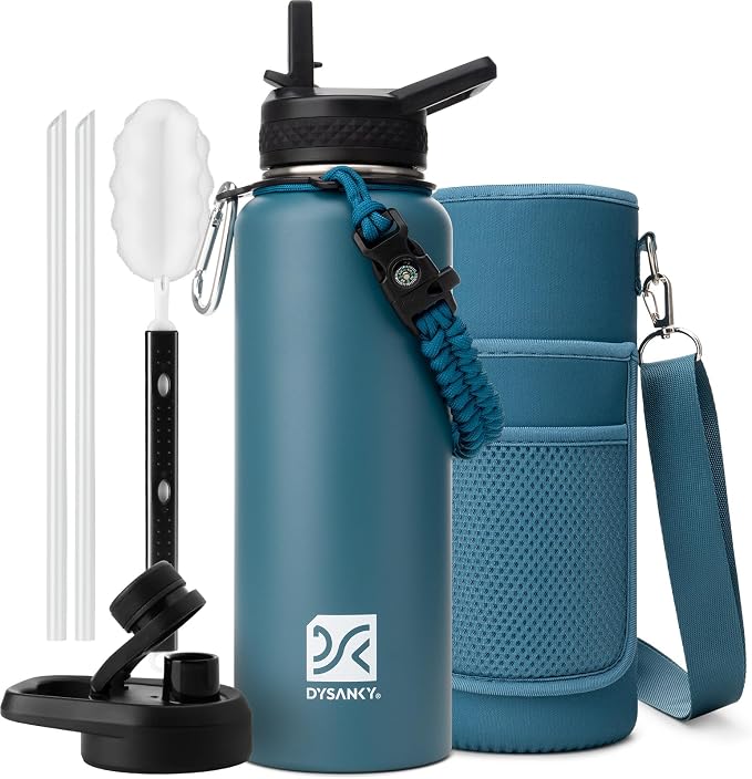 DYSANKY Insulated Water Bottle with Portable Carrier Bag for Outdoor 40 oz