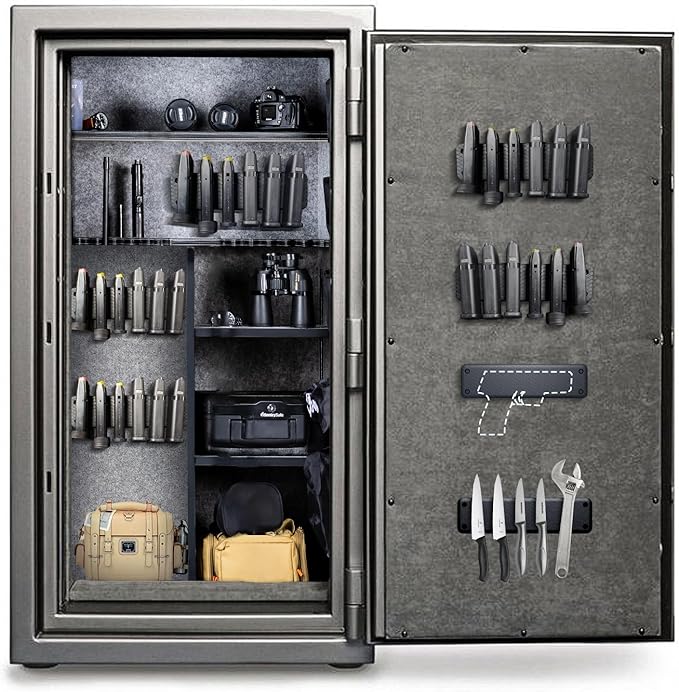 Magnetic Ammunition Holder，Double Sided Gun Magnet for Gun Magazines, Knives, Organize Mount in Gun Safe, Cabinet, Wall, Door, Ammo Storage Accessories for Handgun, Pistol and Rifle Mags