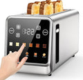Toaster 4 Slice Long Slot for Bagels & Artisan Bread, Digital Smart Touch Screen with Memory Function & Single-Slice Modes, 6 Toast Settings & 5 Bread Types, Defrost & Reheat, Stainless Steel