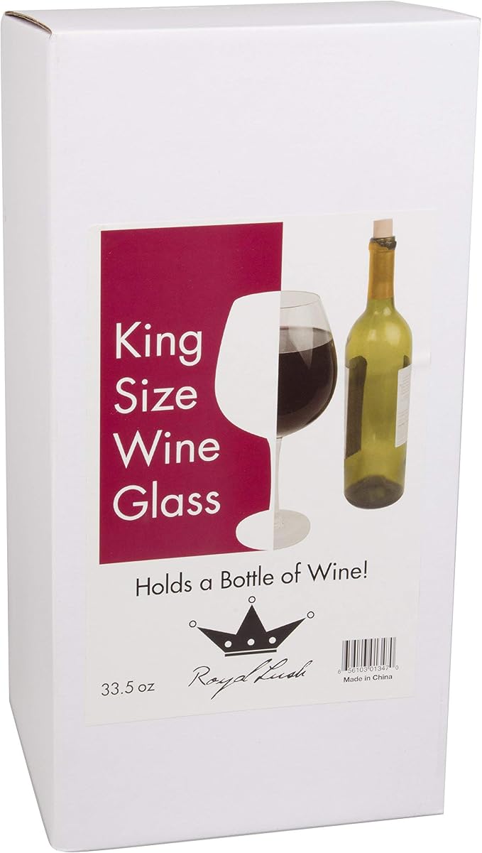 Oversized Giant 33.5oz Wine Glass - Holds a Full Bottle of Wine- Made of Hand-Blown Glass NOT Plastic- XL Glassware Fun for Charcuterie Boards, Bachelorette Trips & Weddings- Mothers Day Gifts for Mom