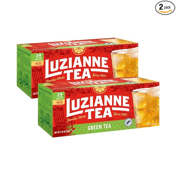 Luzianne Green Tea Bags, Family Size, 24ct Box (Pack of 2)