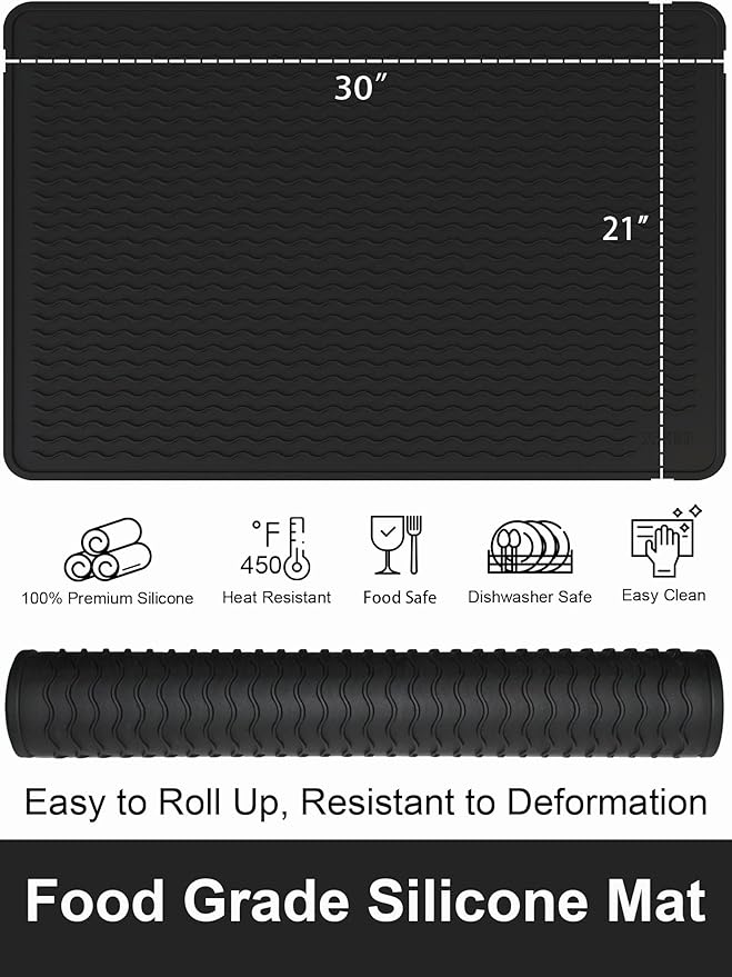 XiFEO Stove Top Covers for Electric Stove, Food Grade Heavy Duty Silicone Glass Stove Top Cover Protector, Induction Cooktop Protector, Heat Resistant Range Ceramic Stove Top Covers Mat, Oven Cover
