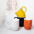 Stackable Porcelain Coffee Mug Set of 4 – 20oz Jumbo Capacity, Space-Saving Ceramic Mugs with Large Handle for Kitchen & Coffee Bar, Microwave & Dishwasher Safe Modern Home Gift