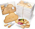 Ziliny 12 Set Baby Shower Party Favors Mini Cheese Cutting Board Cloud Shaped Small Charcuterie Board with Knives Forks Thank Tags with Gifts Box Ropes for Gifts Birthday Wedding Party Baby Shower
