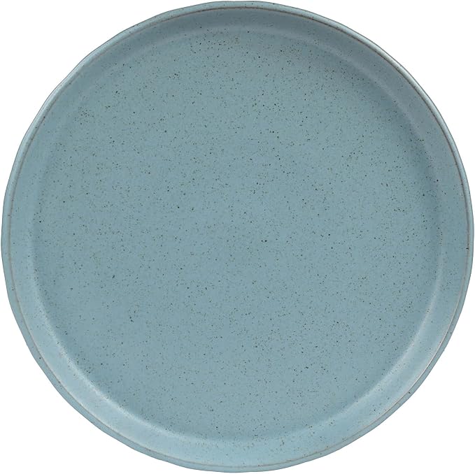Sango 16-Piece Stoneware Dinnerware Set for 4, Semi-Matte Teal Plates and Bowls Sets with Rustic Speckled Glaze, Ceramic Dish Set, Elegant Boho Farmhouse Dishes, Microwave & Dishwasher Safe, Kaya Blue