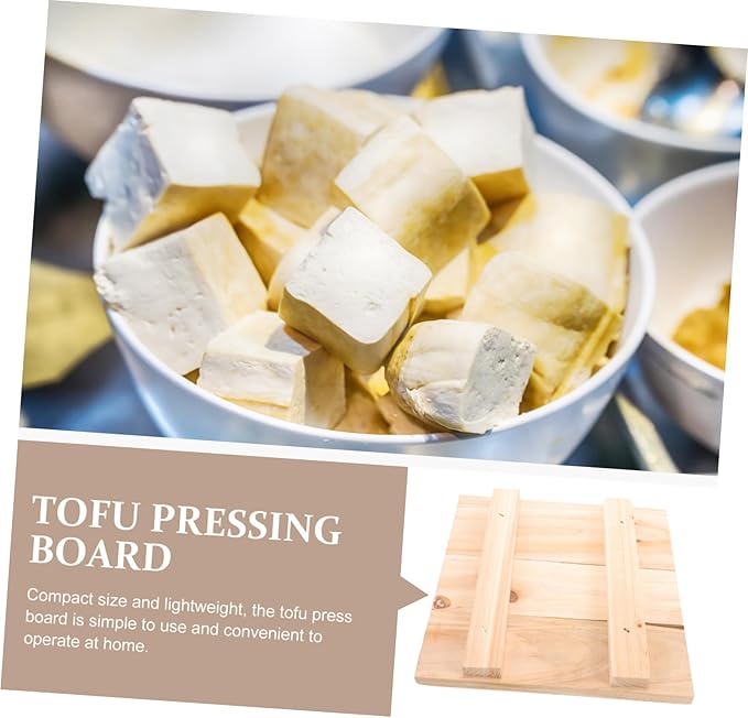 HEALLILY Wooden Tofu Press Mold Handheld Presser Tool 100% Natural Cedar Wood DIY Tofu Maker for Homemade Firm for Kitchen Use