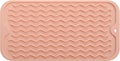 MicoYang Silicone Dish Drying Mat for Multiple Usage,Easy clean,Eco-friendly,Heat-resistant Silicone Mat for Kitchen Counter or Sink,Refrigerator or Drawer Liner Pink S 12 inches x 6 inches
