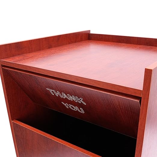 Restaurant Trash Can Cabinet, 30Gallon Commercial Trash Cans with Tray Holder & Canvas Trash Bag, Wooden Garbage Receptacle Indoor Trash Bin for Restaurant Cafeterias Schools Hotel Office Etc