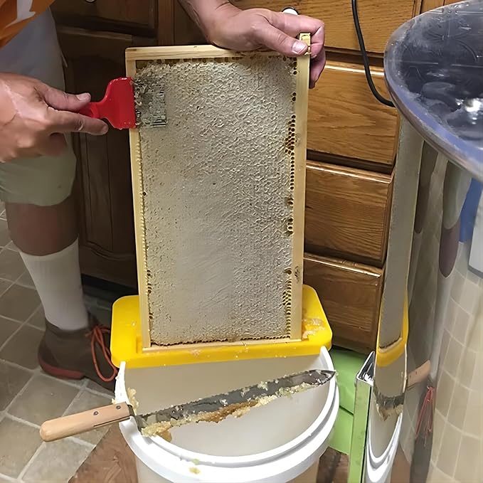 Honey Bucket Honey Extraction Tool Set,8 Tools and A Total of 19 Items，5 Gallon Honey Uncapping Tank Holder，Honey Bucket Frame Holder，Uncapping Fork Knife, Honey Gate, Honey Filter Bag