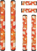6 Pieces Refrigerator Door Handle Covers, Kitchen Appliance Protective Gloves Anti-Slip Decor for Ovens Microwaves Keep Kitchen Appliance Clean, Maple Leaf Orange