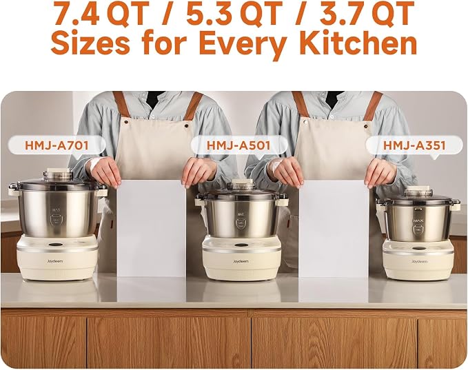 Joydeem HMJ-A701 Electric Dough Maker (7.4Qt) with Ferment Function - Ideal for Bread, Pizza, Sourdough & Dumpling Dough Mixer