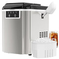 Countertop Ice Makers Machine with Basket and Scoop, 38Lbs/24h Soft Chewable Pellet Ice, One-Click Operation, Nugget Ice Maker for Home, Kitchen, Camping, RV, Office and Party,Sliver