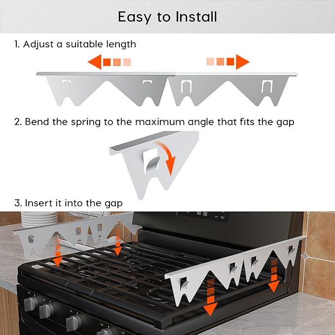 VIESEMBO Stove Gap Covers Stainless Steel, Retractable Oven Gap Filler for Stove and Counter, Stove Top Covers for Electric Stove,30x21 Inch Glass Stove Top Protector