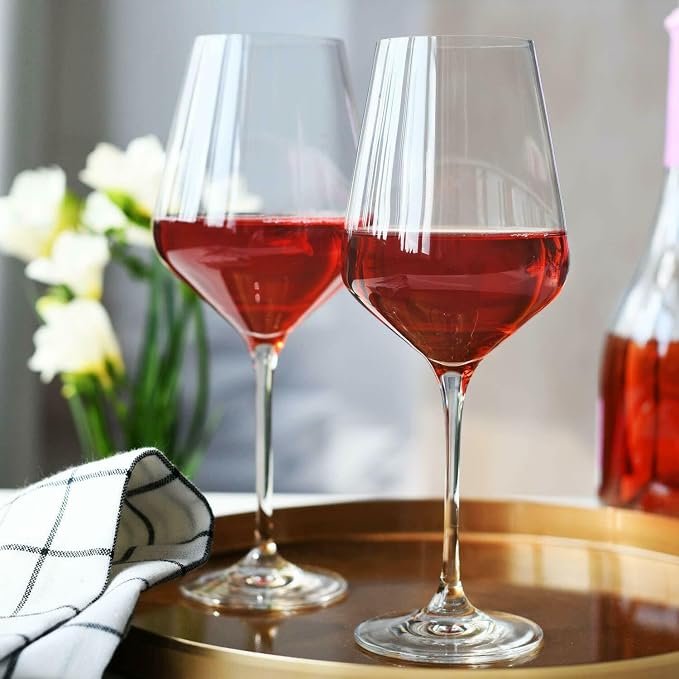 Krosno Large White Wine Glass | Set of 4 | 13.2 oz | Avant-garde Collection | Perfect for Home, Restaurants and Parties | Dishwasher Safe | Lead-Free Crystal Glass