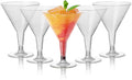 MATANA 48 Silver Gitter Plastic Martini Cocktail Glasses 7 oz - Elegant & Reusable - Manhattan, Margarita, Cosmopolitan, Desserts - Weddings, Birthdays, Parties