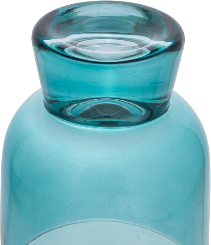 Creative Co-Op Hand Blown Footed Drinking Glasses, 6 Ounces, 4 Assorted Colors Glassware, Multi