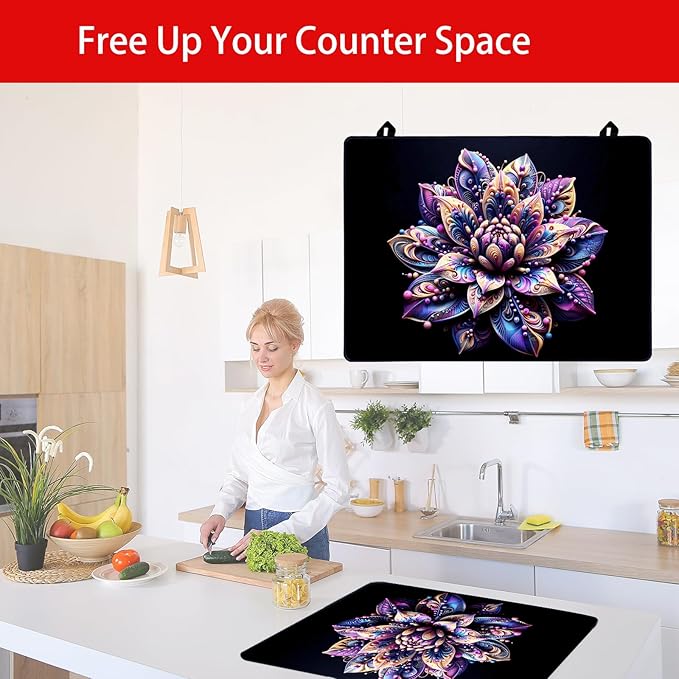 Stove Cover Stove Covers For Electric Stoves Foldable Multipurposeglass Top Protector Thick Natural Rubber Anti-Slip Coating Expands Usable Space (27.9inx20in) (Colorful flowers33)