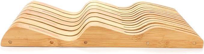 ROYALHOUSE Bamboo Knife Block Holder, 13 Knives Dock, In-Drawer Knife Drawer Organizer, Perfect for Home and Chefs, Premium Knife Holder, Gifts, Housewarming, Knives Not Included
