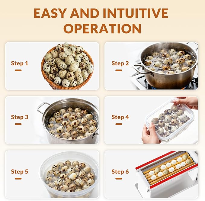 JIAWANSHUN Electric Quail Egg Peeler With 6 Rubber Tubes, 66 Lbs/H For Hard Boiled Quail Eggs Peeling Machine