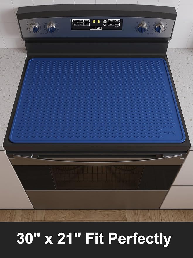 XiFEO Stove Top Covers for Electric Stove, Food Grade Heavy Duty Silicone Glass Stove Top Cover Protector, Induction Cooktop Protector, Heat Resistant Range Ceramic Stove Top Covers Mat, Oven Cover