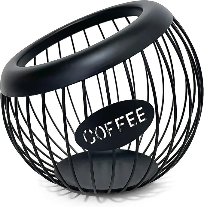 AIYICIII Coffee Pod Holder,K Cup Holders for Counter,Coffee Bar Accessories & Decor,Large Capacity Keurig K-cup Organizer, Nespresso Vertuo Station Organizer,Metal Pods Storage (Black)