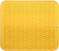 MicoYang Silicone Dish Drying Mat for Multiple Usage,Easy clean,Eco-friendly,Heat-resistant Silicone Mat for Kitchen Counter or Sink,Refrigerator or Drawer Liner Yellow 2XL 24 inches x 18 inches