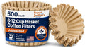8-12 Cup Basket Coffee Filters (Natural Unbleached, 500)