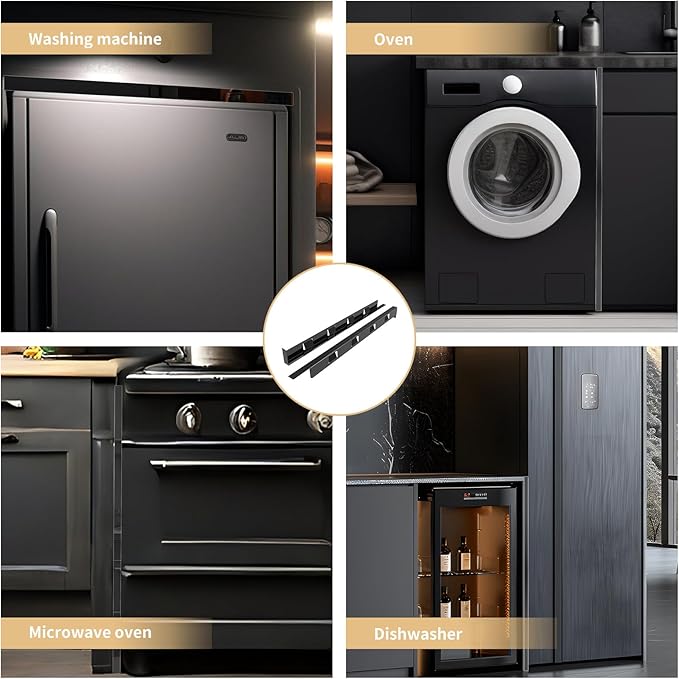 Stove Gap Covers 316 Stainless Steel,Stove Gap Filler,Heat-Resistant Oven Side Gap Filler,Between Stove and Counter Slide In Range Trim Kit for Kitchen,2 Pack (23.6"-26" Shiny Black)