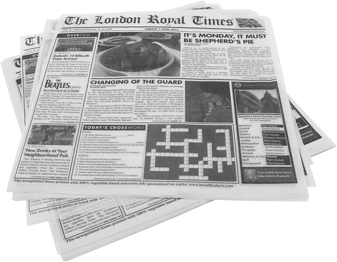 G.E.T. 4-TN1000 12" x 12" White Food-Safe London Newsprint Liner (Pack of 1000)