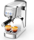 MAttinata Espresso Machine 20 Bar, Compact Espresso Maker with Milk Frother | Stainless Steel Coffee Maker, Italian Pump, Steam for Cappuccino Latte, Removable Water Tank, Small for Home, Silver