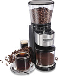 Hamilton Beach Professional Hamilton Beach Professional Stainless Steel Conical Burr Digital Coffee Grinder, 39 Adjustable Grind Settings, Black (80405)