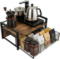 Tea Bag Organizer Wood Tea Organizer with 8 Compartments Storage Chests Tea Station Chest Display Container Box for Countertop Kitchen