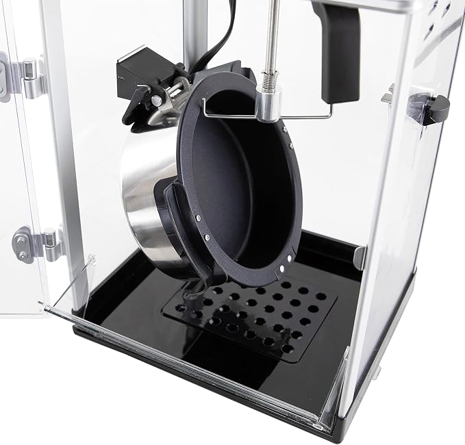 West Bend Stir Crazy Movie Theater Popcorn Popper, Gourmet Popcorn Maker Machine with Nonstick Popcorn Kettle and Popcorn Scoop for Popcorn Machine, 4 Qt., Black